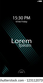 Modern Lock Screen for Mobile Apps. Vector Illustration. 