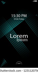 Modern Lock Screen for Mobile Apps. Vector Illustration. 