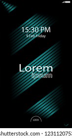 Modern Lock Screen for Mobile Apps. Vector Illustration. 