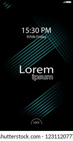 Modern Lock Screen for Mobile Apps. Vector Illustration. 