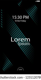 Modern Lock Screen for Mobile Apps. Vector Illustration. 