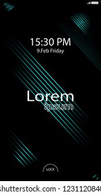 Modern Lock Screen for Mobile Apps. Vector Illustration. 