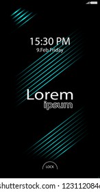 Modern Lock Screen for Mobile Apps. Vector Illustration. 