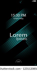 Modern Lock Screen for Mobile Apps. Vector Illustration. 