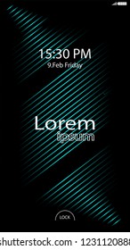 Modern Lock Screen for Mobile Apps. Vector Illustration. 