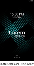 Modern Lock Screen for Mobile Apps. Vector Illustration. 