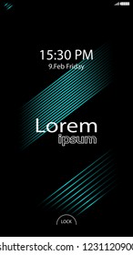 Modern Lock Screen for Mobile Apps. Vector Illustration. 