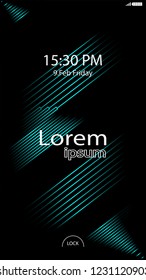 Modern Lock Screen for Mobile Apps. Vector Illustration. 