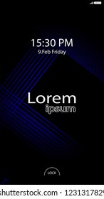 Modern Lock Screen for Mobile Apps. Vector Illustration. 