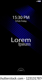 Modern Lock Screen for Mobile Apps. Vector Illustration. 