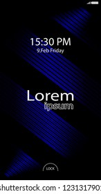 Modern Lock Screen for Mobile Apps. Vector Illustration. 