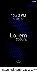 Modern Lock Screen for Mobile Apps. Vector Illustration. 