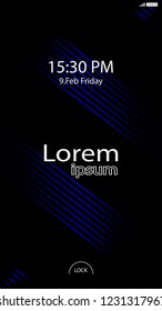 Modern Lock Screen for Mobile Apps. Vector Illustration. 