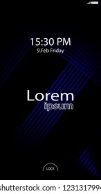 Modern Lock Screen for Mobile Apps. Vector Illustration. 