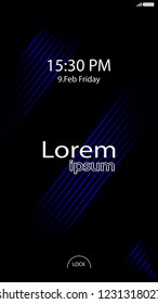 Modern Lock Screen for Mobile Apps. Vector Illustration. 