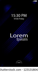Modern Lock Screen for Mobile Apps. Vector Illustration. 