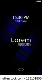 Modern Lock Screen for Mobile Apps. Vector Illustration. 