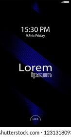Modern Lock Screen for Mobile Apps. Vector Illustration. 