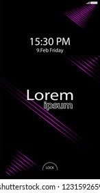 Modern Lock Screen for Mobile Apps. Vector Illustration. pink color