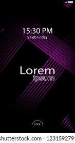 Modern Lock Screen for Mobile Apps. Vector Illustration. pink color
