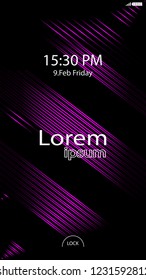 Modern Lock Screen for Mobile Apps. Vector Illustration. pink color