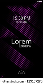 Modern Lock Screen for Mobile Apps. Vector Illustration. pink color