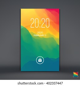 Modern Lock Screen for Mobile Apps. Mobile Wallpaper. Vector Illustration.