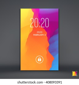 Modern Lock Screen For Mobile Apps. Mobile Wallpaper. Vector Illustration.