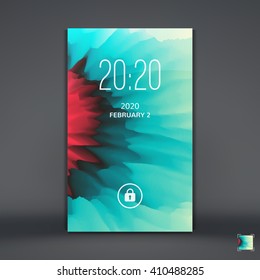 Modern Lock Screen for Mobile Apps. Vector Illustration.