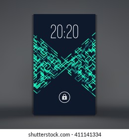 Modern Lock Screen for Mobile Apps. Vector Illustration.