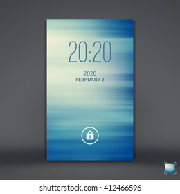 Modern Lock Screen for Mobile Apps. Vector Illustration.
