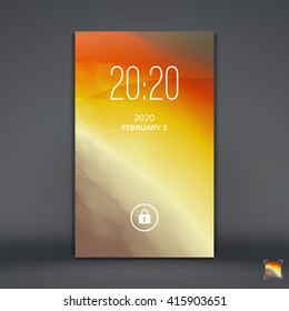 Modern Lock Screen for Mobile Apps. Vector Illustration.