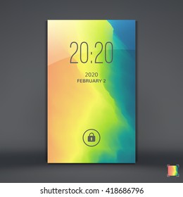 Modern Lock Screen for Mobile Apps. Vector Illustration.