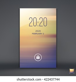 Modern Lock Screen for Mobile Apps. Vector Illustration.