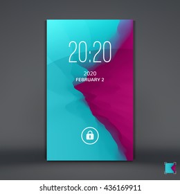 Modern Lock Screen for Mobile Apps. Vector Illustration.