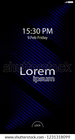 Modern Lock Screen for Mobile Apps. Vector Illustration. 