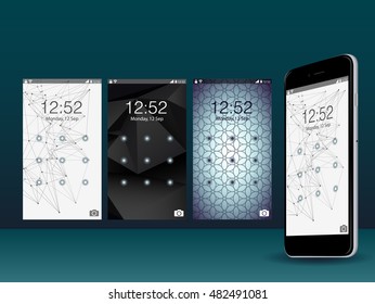 Modern Lock Screen UI, UX and GUI template layout in different patterns and colors for E-commerce, Responsive Website and Mobile Apps.