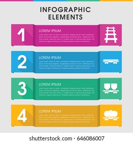 Modern locomotive infographic template. infographic design with locomotive icons includes cargo wagon. can be used for presentation, diagram, annual report, web design.