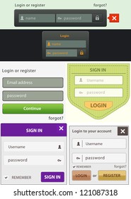  modern log in, sign up page interface sets. Easy edited