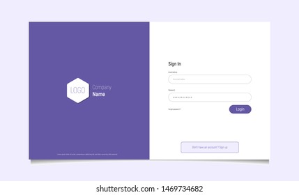 modern login form page. Website ui vector elements