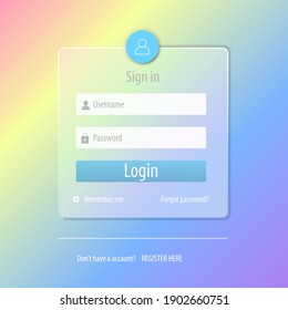 Modern Login form page. Website UI vector elements. - Vector Illustration with Blurry Background