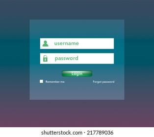Modern login form for website. Vector illustration