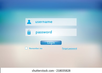 Modern login form for website. Vector illustration