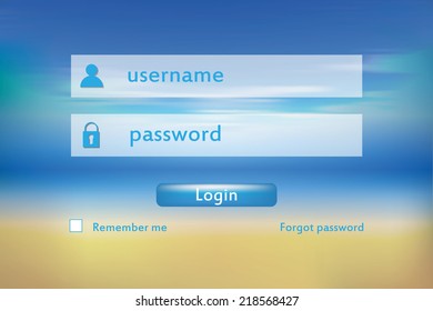 Modern login form for website. Vector illustration