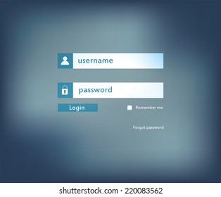 Modern login form for website. Vector illustration