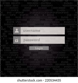 Modern login form for website. Vector illustration