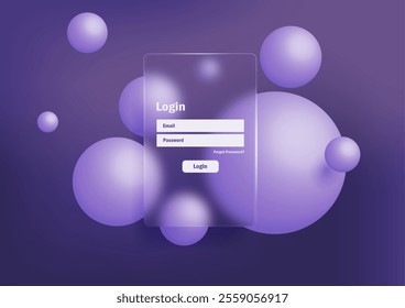 Modern login form for website. Vector illustration