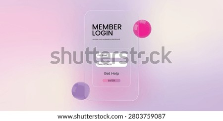 Modern Login Interface Design With Soft Gradient Glassmorphism Effect User Authentication Form Digital Access Portal Template For Website Application And Online Platform Security