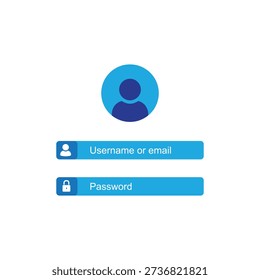 Modern Login Interface Icon Username and Password Form UI Design. 