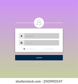 Plantilla moderna de la forma de la Página de inicio de sesión con el Vector fácil de la interfaz de usuario